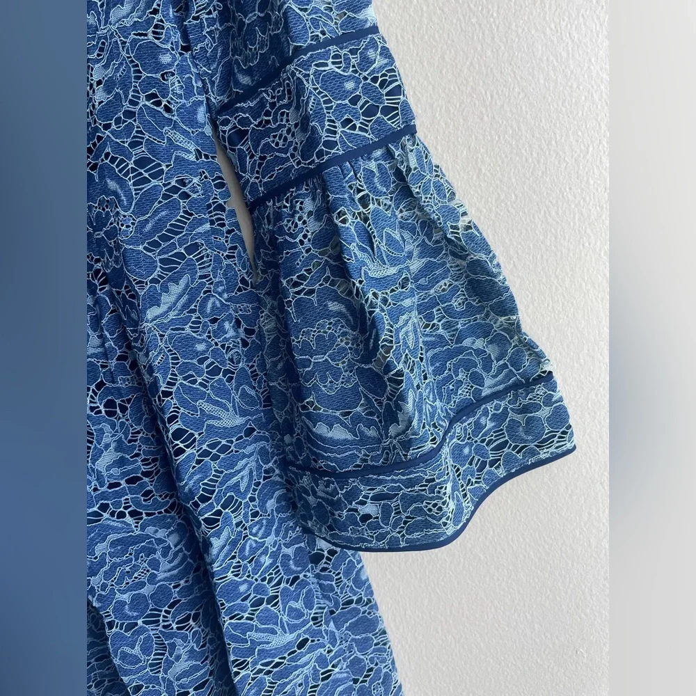 Laundry By Shelli Segal Los Angeles Blue Mid Dress Size 6 - Picture 7 of 12